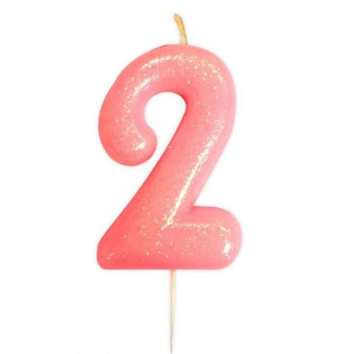 Anniversary House Glitter 2nd Birthday Pick Candle