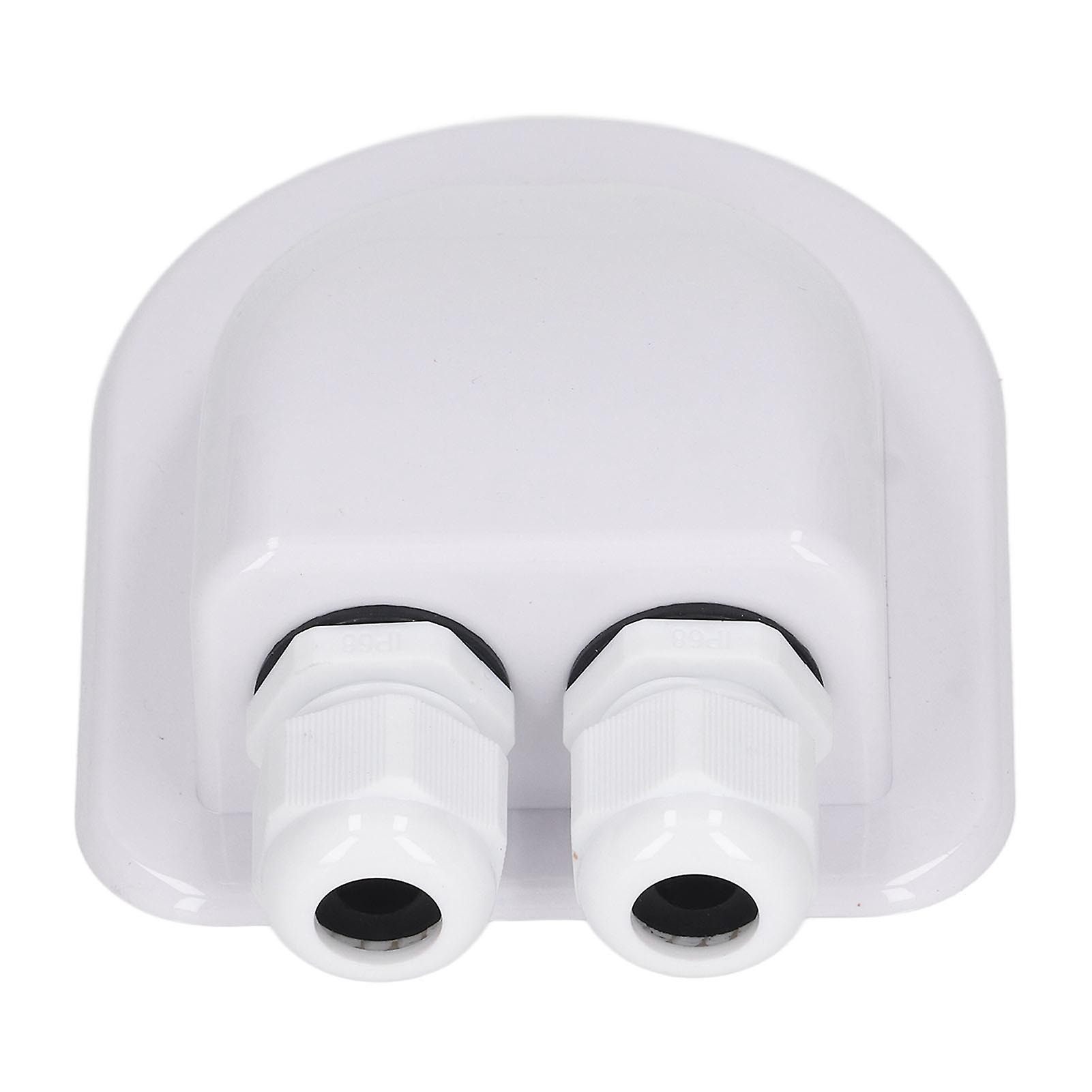 ABS Cable Junction Box Waterproof Solar Panel Double Wire Cable Entry Gland Box for External Power Wiring White 