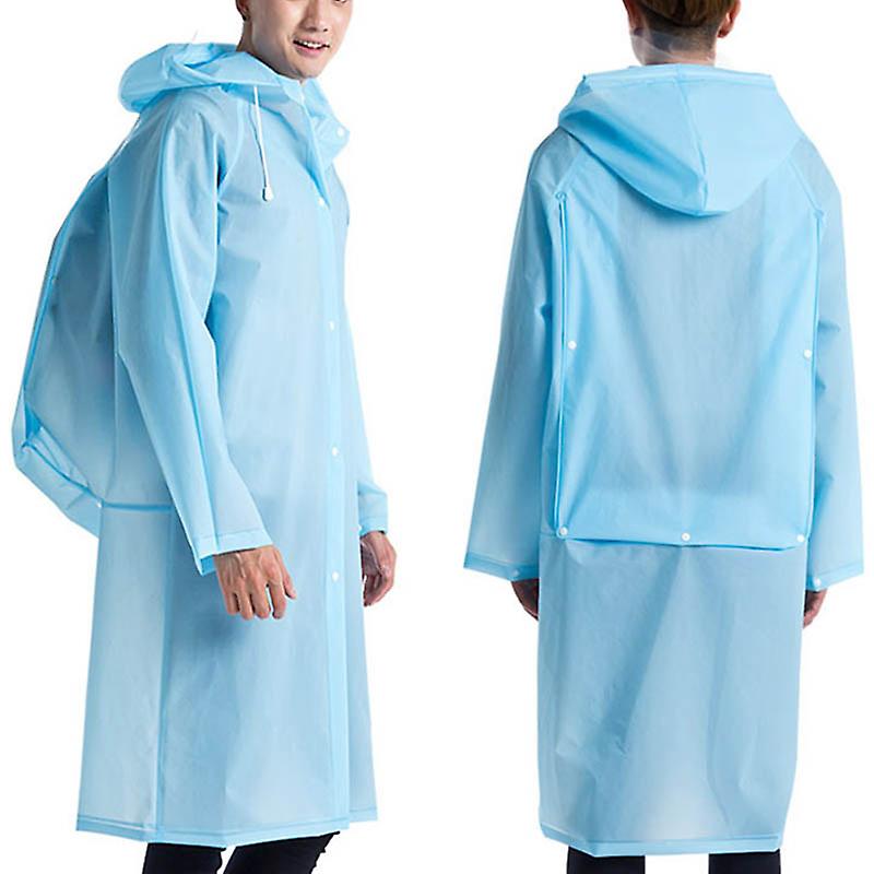 Nya män kvinnor huva regnrock EVA vattentät lång regnkläder Poncho regnrock med skolväska position