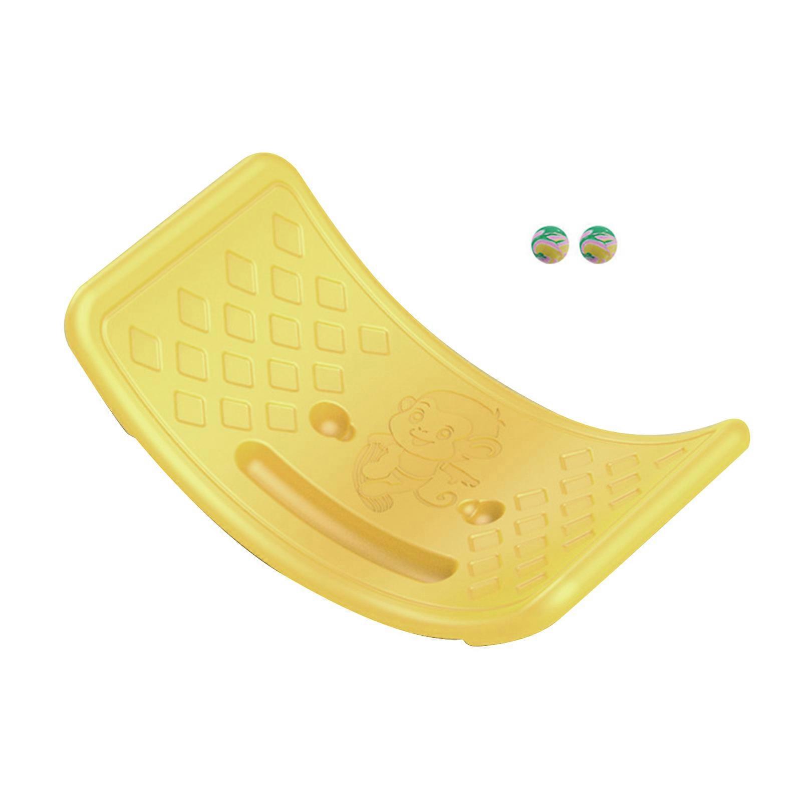 nce Seesaw Board Plastic for Kids Toddlers Teens nce Training Board with Elastic Ball Yellow