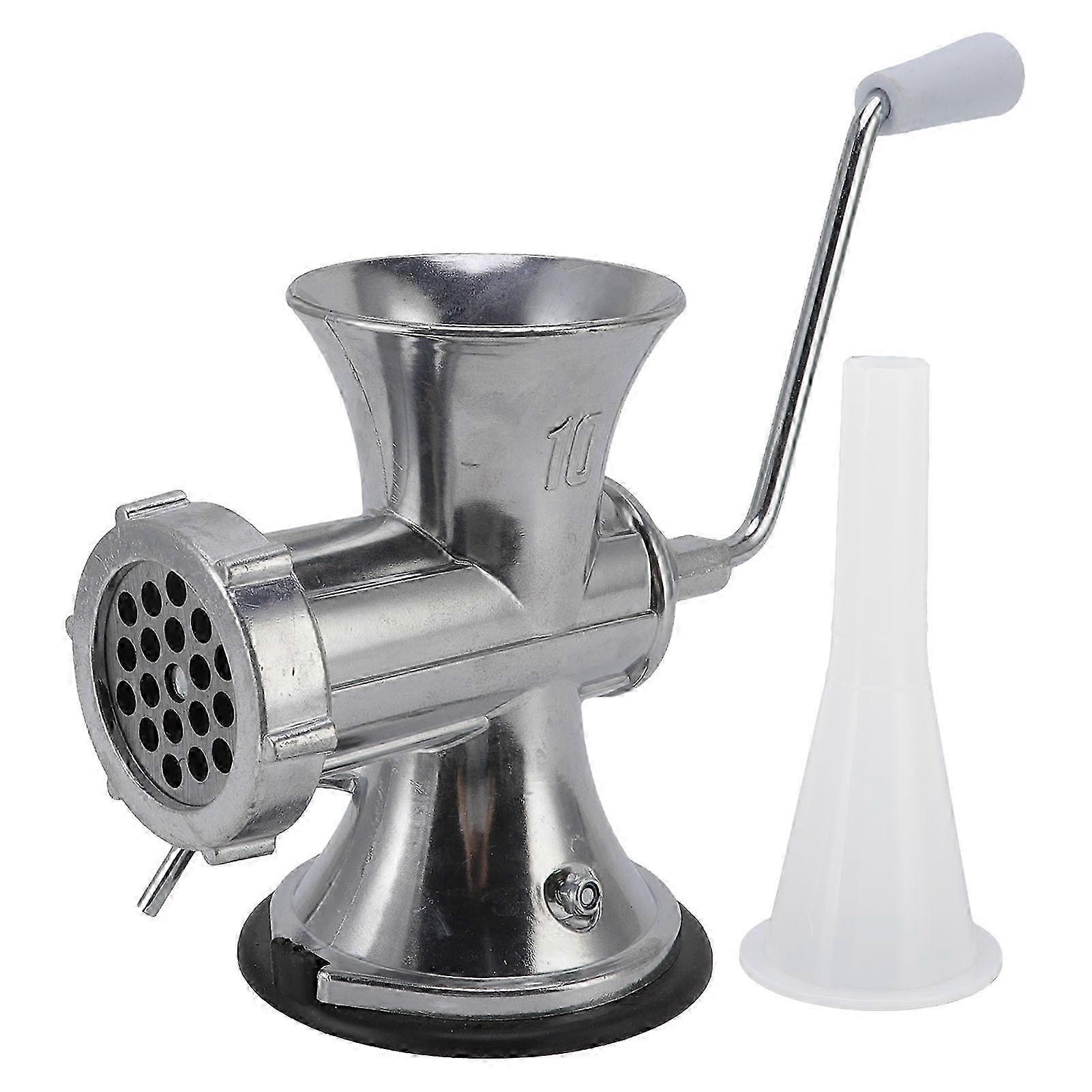 Manual Meat Grinder Silver Suction Cup Type Meat Mincing Machine Aluminum Alloy Manual Meat Mincer for Home Kitchen