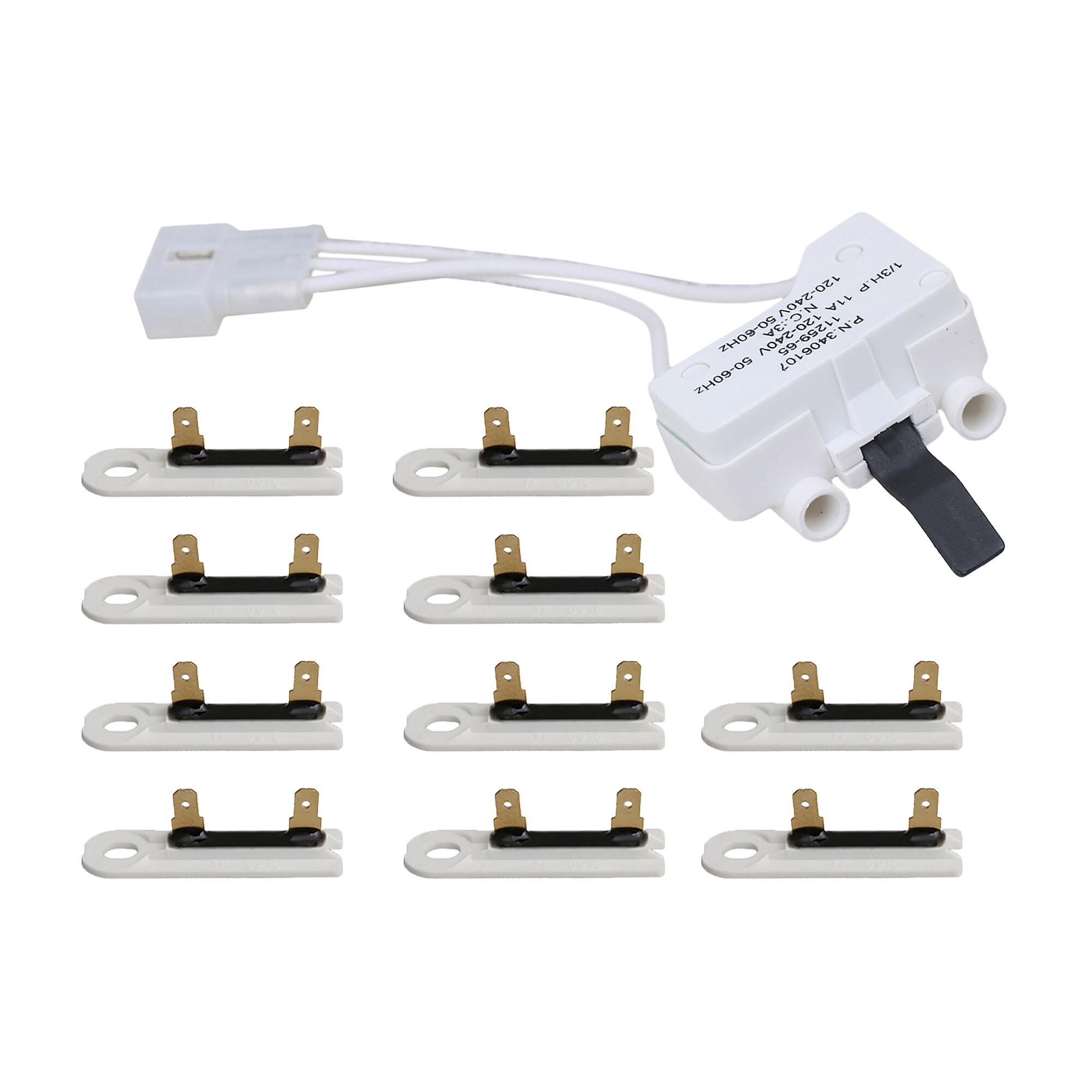 11 Pcs 3405101 Dryer Door Switch Thermal Fuse Replacement for AP6008561