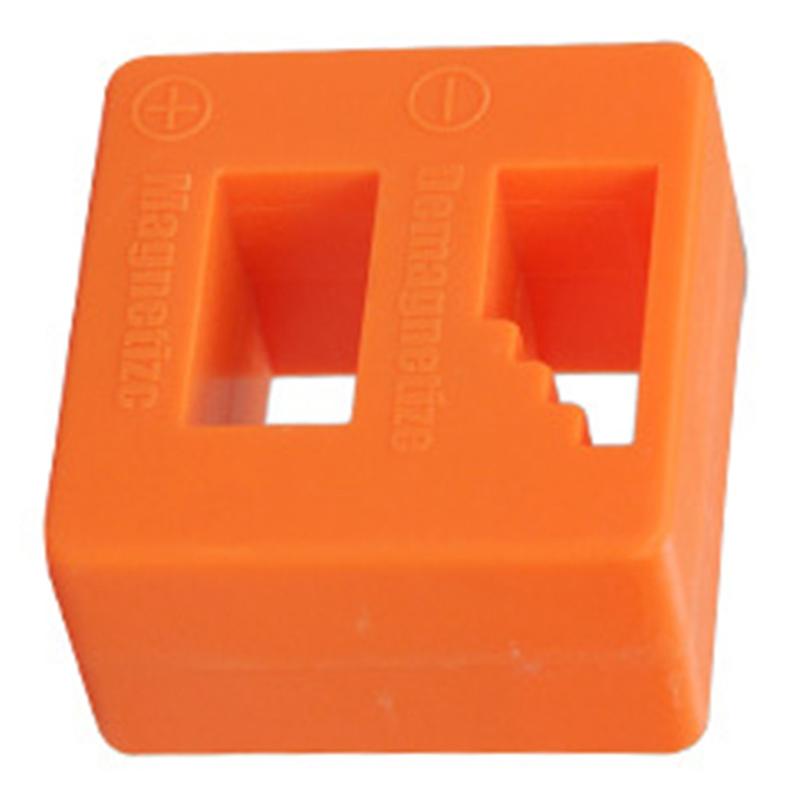 Magnetizer Demagnizer Block 2 In 1 Magnet Tool for Screwdriver Bit Metal Parts Accessories Orange