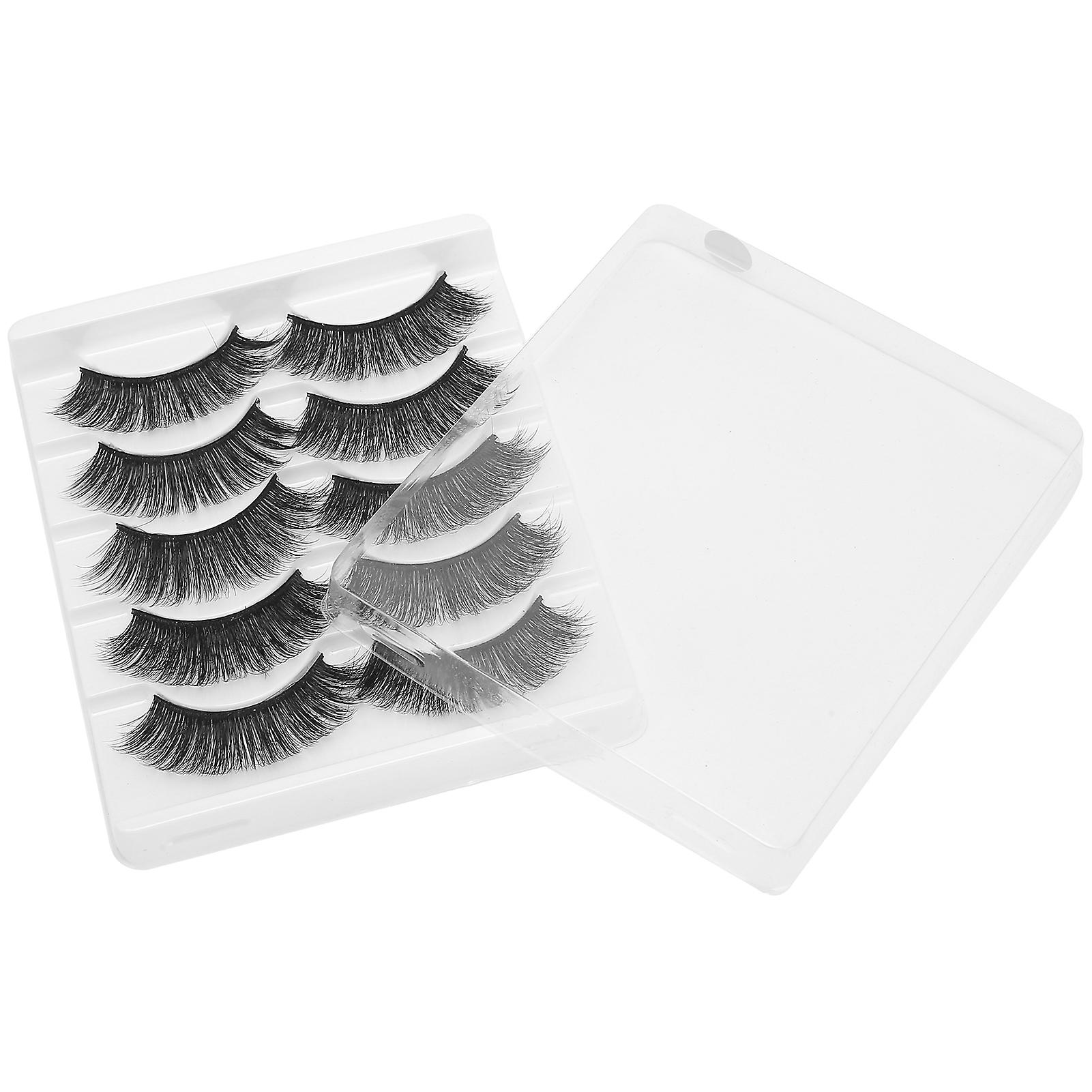 5 Pairs False Eyelashes Thick Dense Curl Reusable Stage Makeup 008