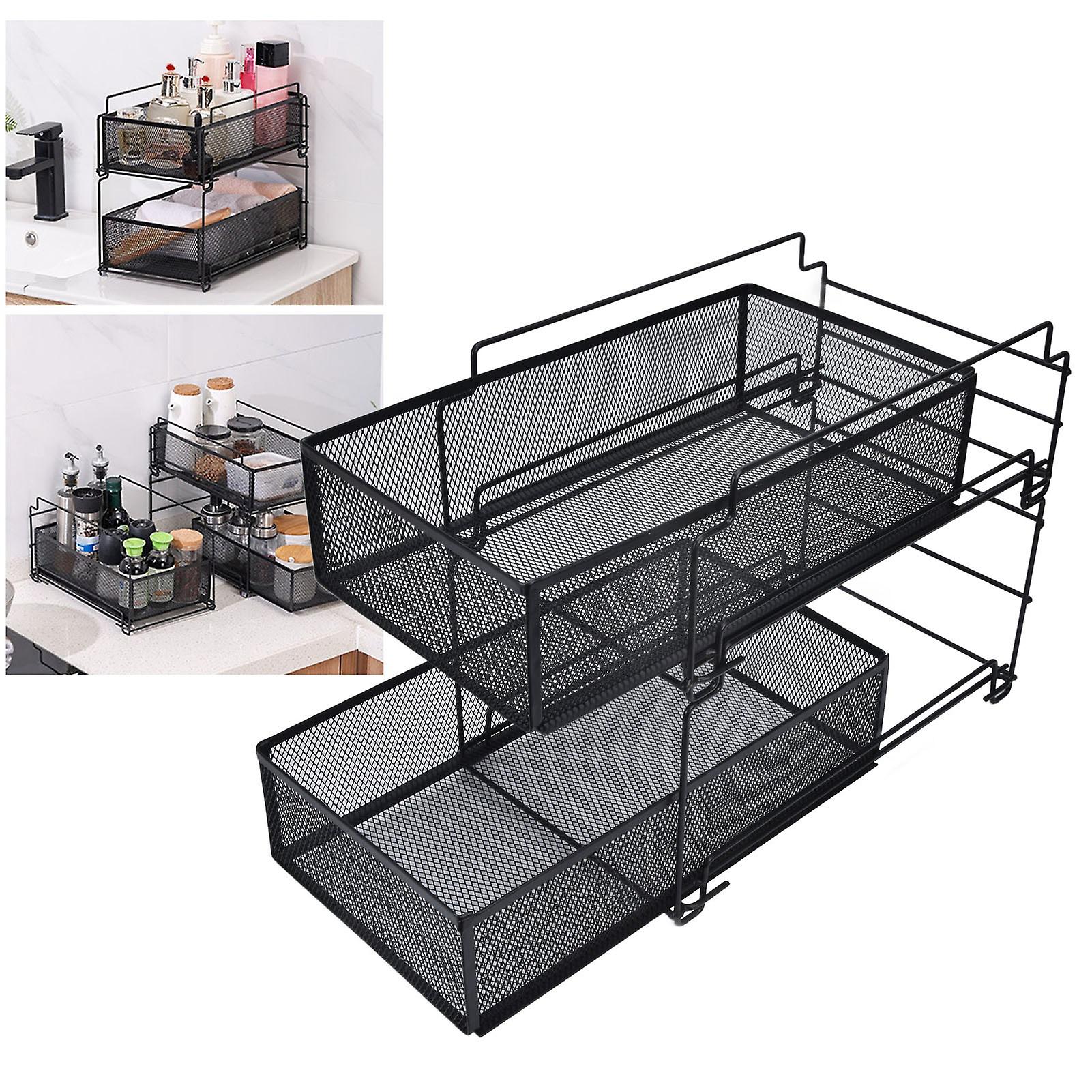 Kitchen Storage Drawer Basket Rack Multilayer Kitchen Shelf Sliding Under Sink Drawer