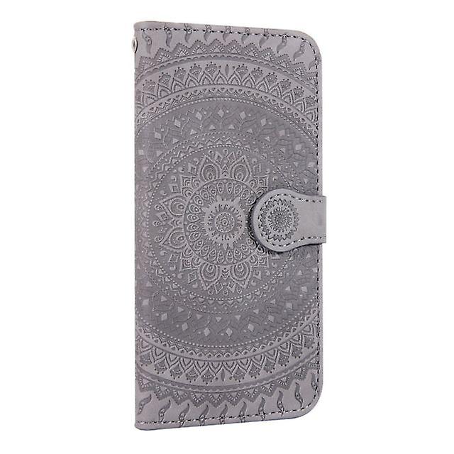 Samsung Galaxy A3 (2017) Flower Flip Case Cover - Gray