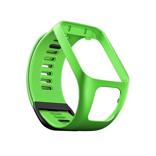 Replacement Silicone Strap compatible for TomTom Runner 3 Cardio  Music Green