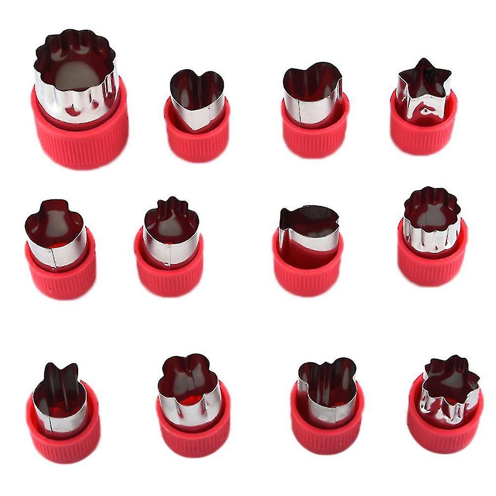 12 stk rustfritt stål cookie cutters frukt cutter form vegetabilsk kake mugg