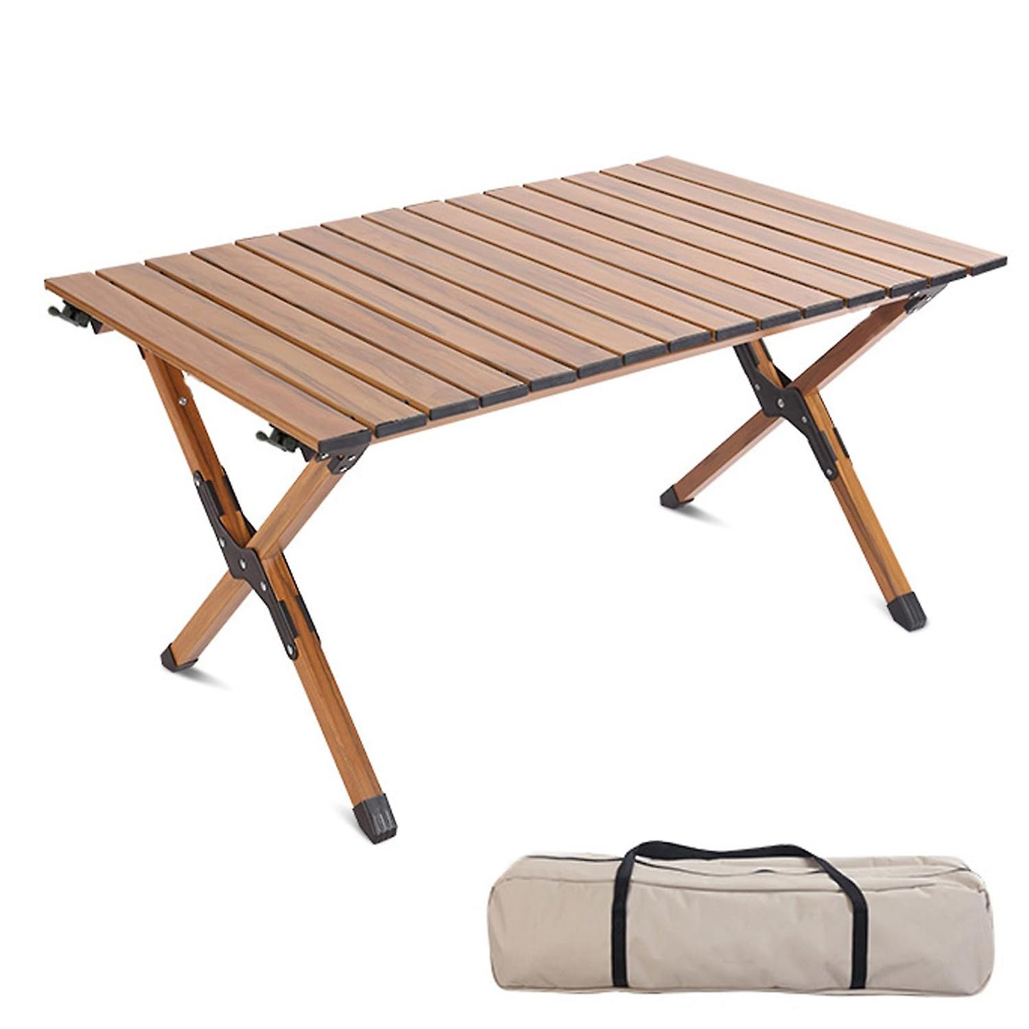 Aluminum alloy camping table 4-6 people roll-up lightweight picnic table with large table top and ha