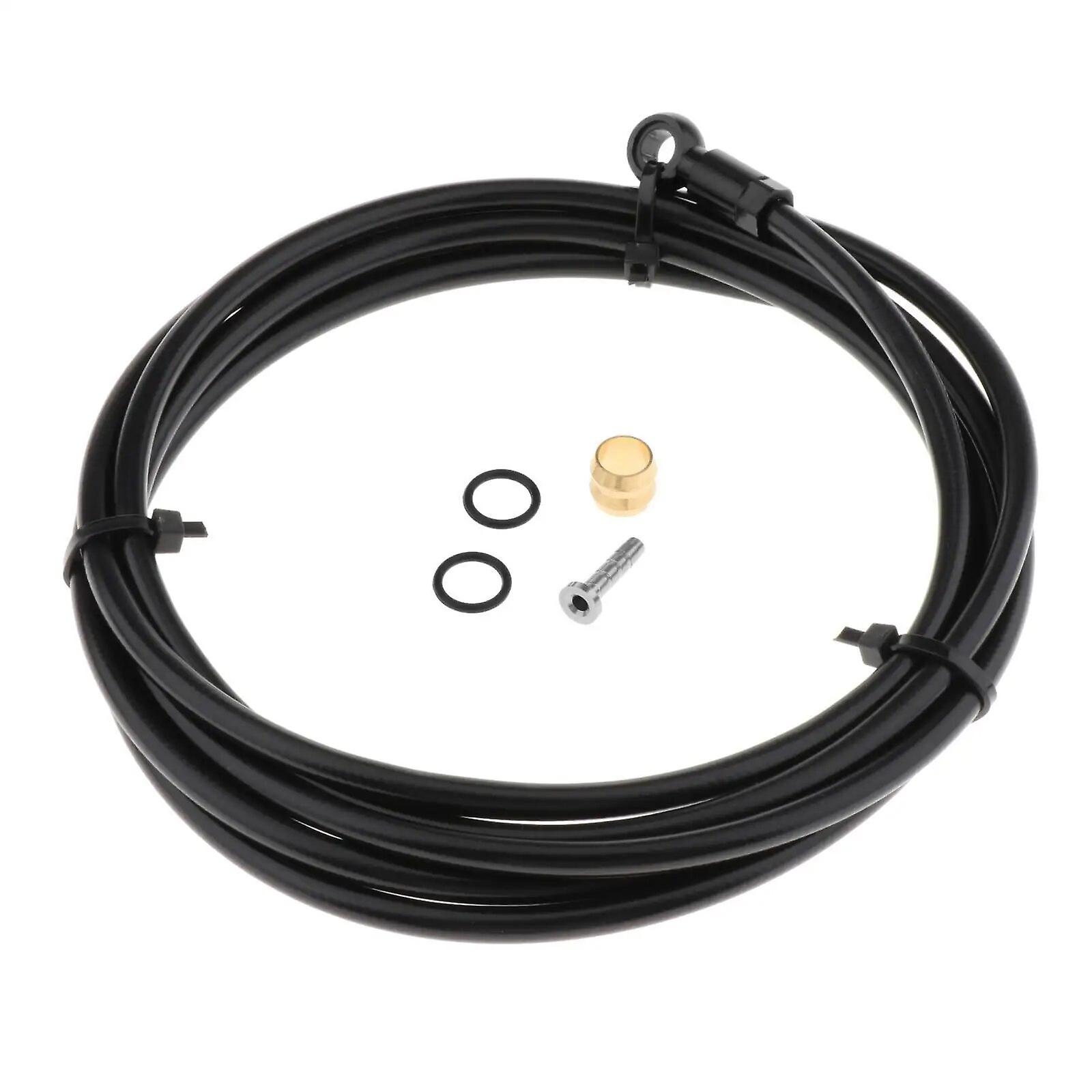 Bicycle Hydraulic Disc Brake Hose Kit With Olive Insert Connector Black