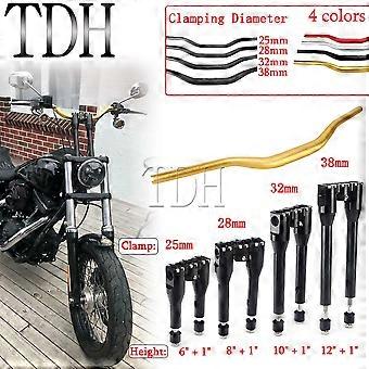 1" Handlebar Riser Clamps For Harley Dyna Sportster Softail Touring – Chrome