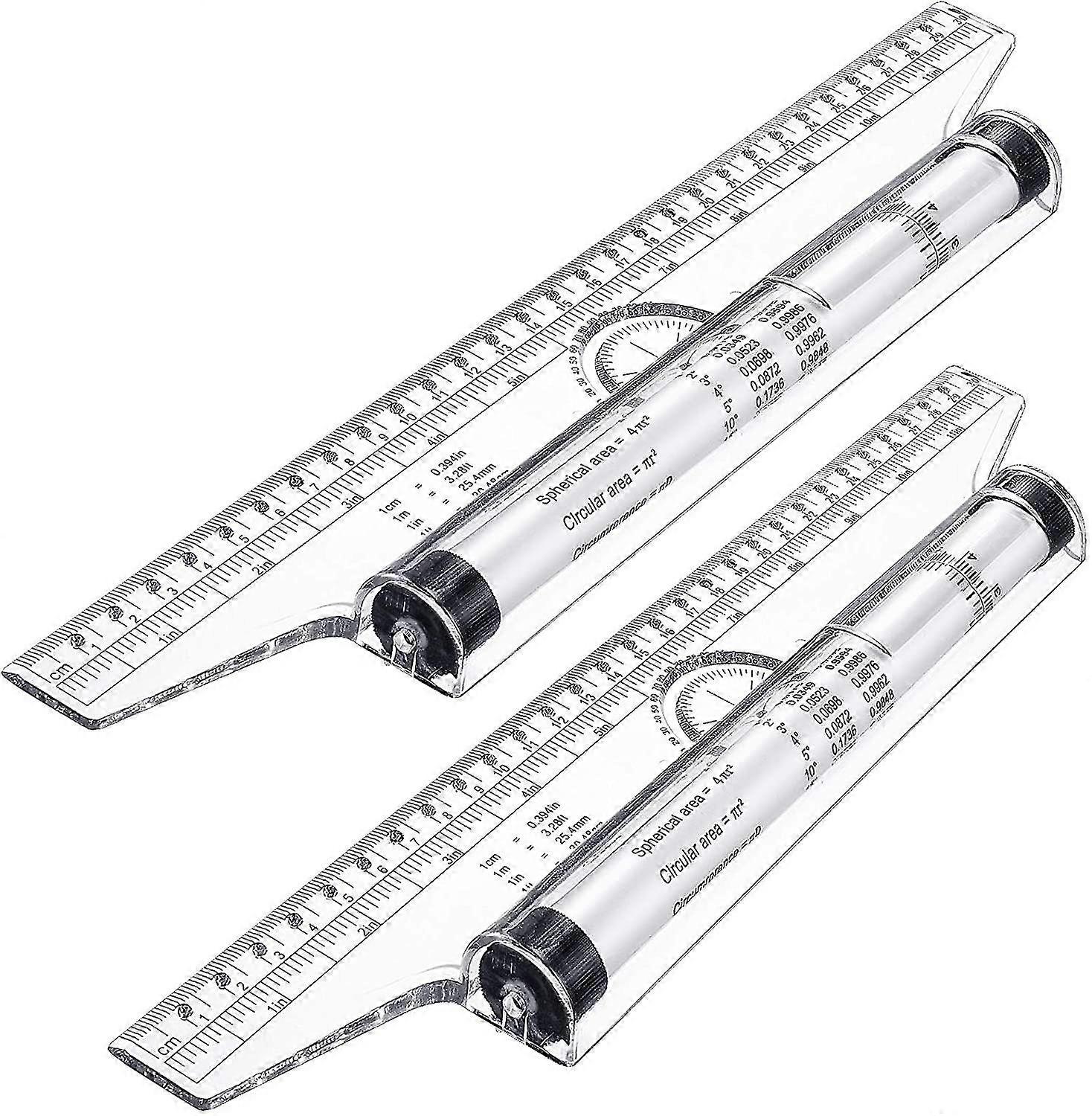 2 Pieces Plastic Measuring Rolling Ruler, Drawing Roller Ruler, Parallel Ruler, Multifunctional Drawing Design Ruler For Measuring, Drafting, Student
