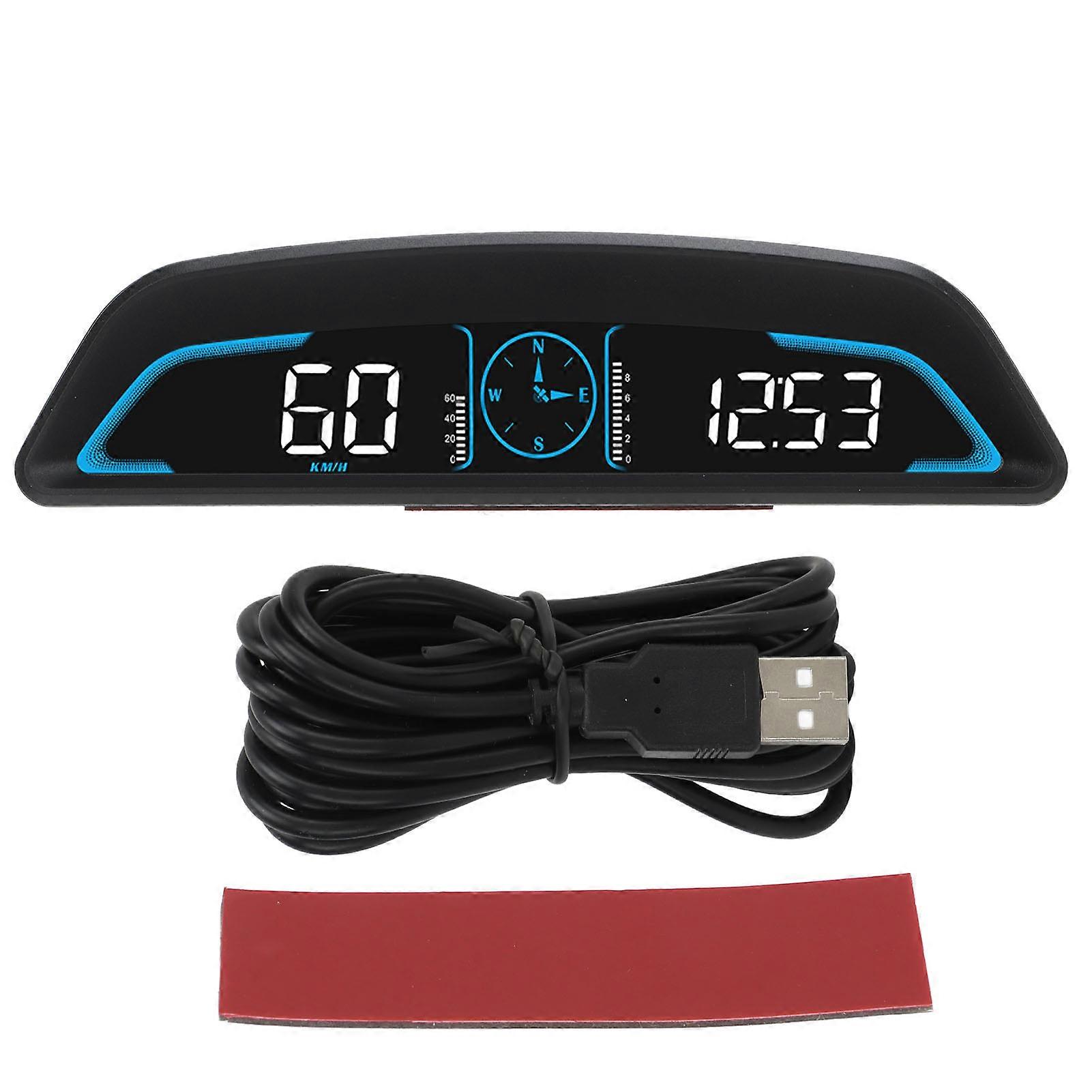 Universal Car HUD Display Digital GPS Speedometer with Speed Alarm Automatic Brightness Adjustment for Vehicle NO.44497