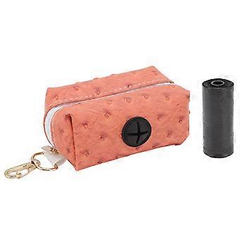Zipper Poop Bag Holder Practical Convenient Dog Waste Bag Dispenser for Pets Outdoor Orange