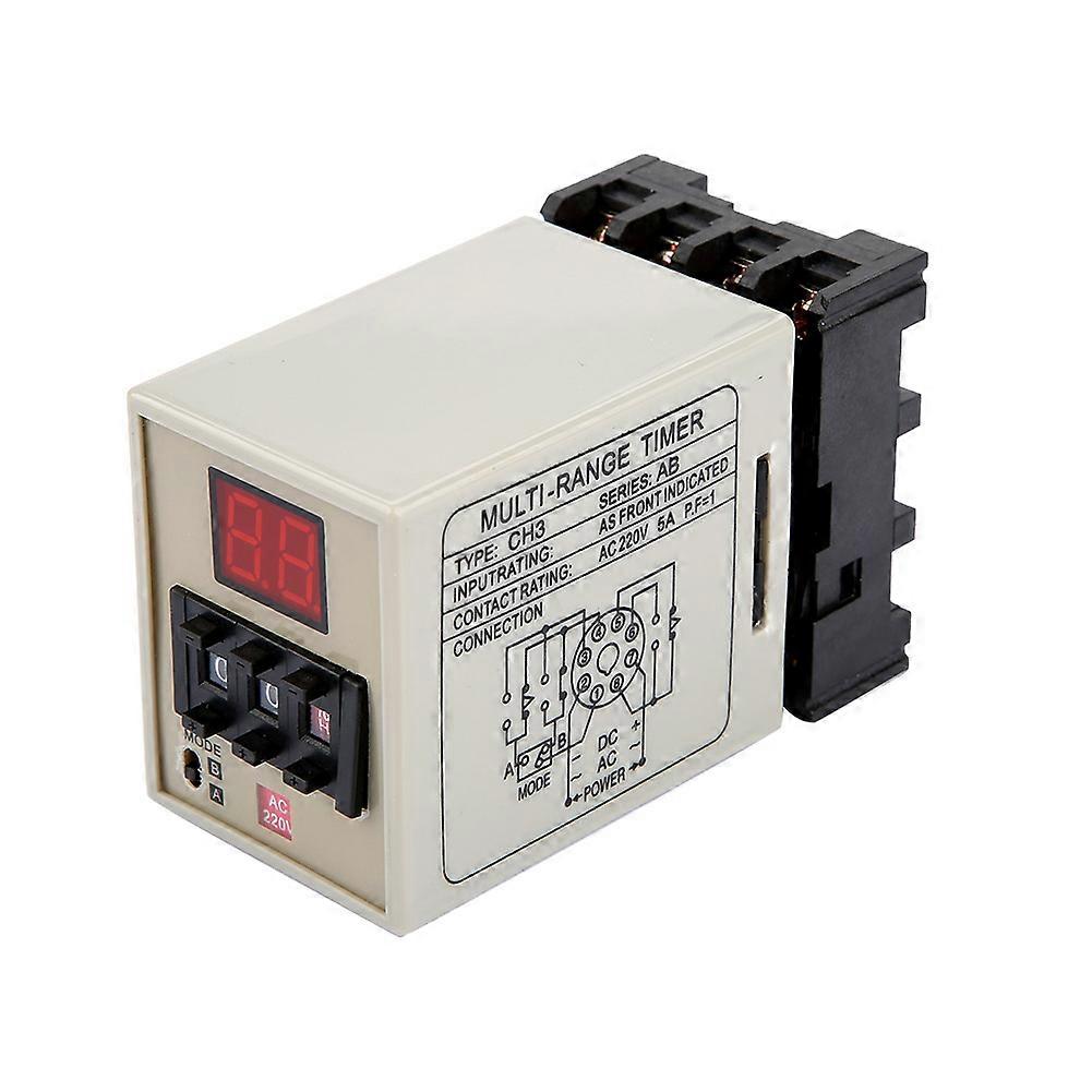 Relais temporisé à double mode AH3-DM, affichage LED 0,01 s-99 h (CA 220 V)