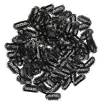100Pcs 6-Teeth U-Shaped Hair Clips Hair Extensions Snap Clip for Women Metal Wig Comb Clips for Hai