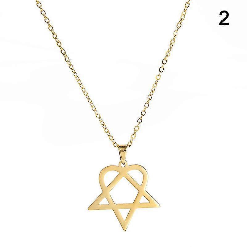 الكلاسيكية بسيطة Heartagram نجمة القلب الفولاذ المقاوم للصدأ قلادة قلادة مجوهرات