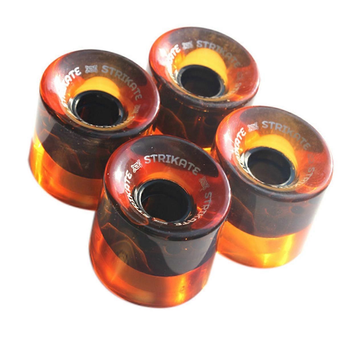 4Pcs/Set 60X45mm Cruiser Skateboard Wheels PU Wheels Long Board Cruiser Wheels,Transparent Orange