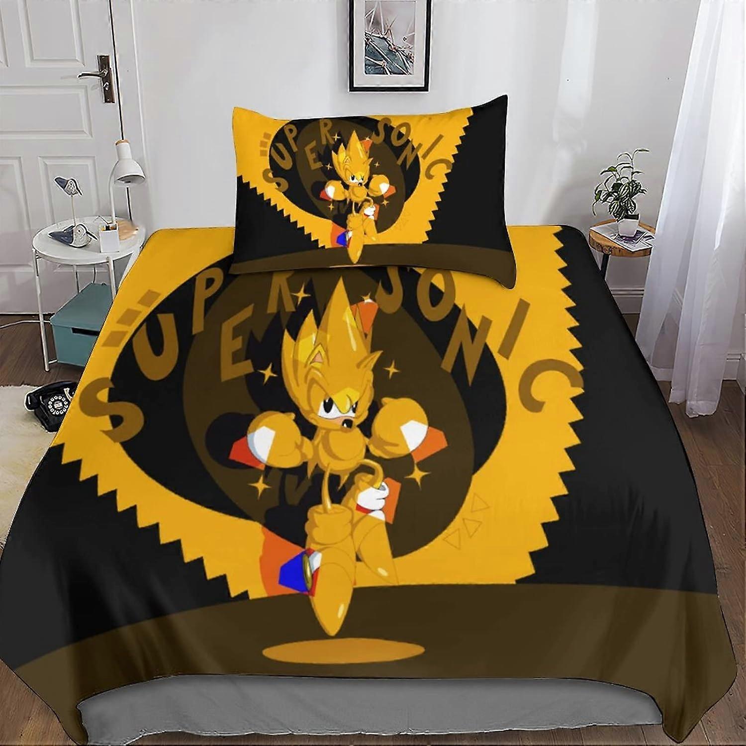 Sonic Copripiumino Set Biancheria Da Letto con Cerniera Pezzi Copripiumini con Federe Copripiumini in microfibra Singlex 135*200 CM