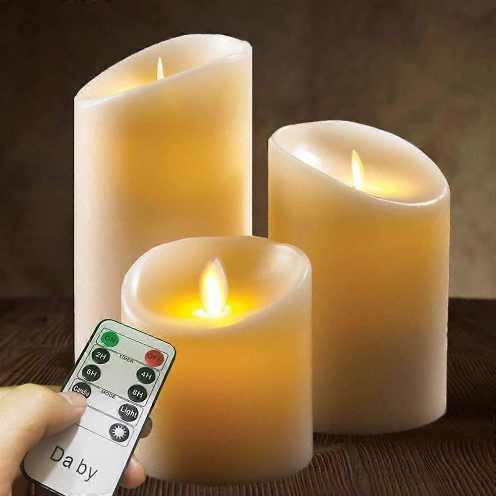 Candles Flickering LED Candles, Ivory white, 3