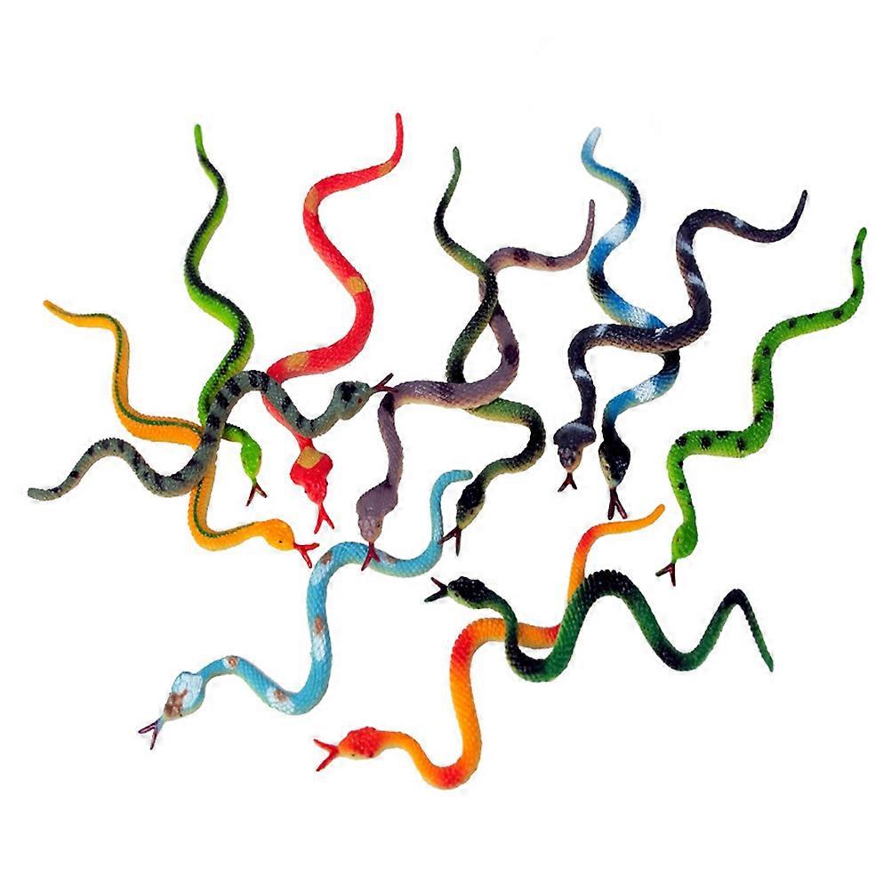 12Pcs Snake Prank Toy Prank Snake Toy Mini Snake Toy Haunted House Snake Prop (Random Style)
