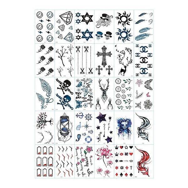 30 pcs קעקועים זמניים קעקועים מזויפים קעקוע מזויף מזויף סגנון צבעוני1