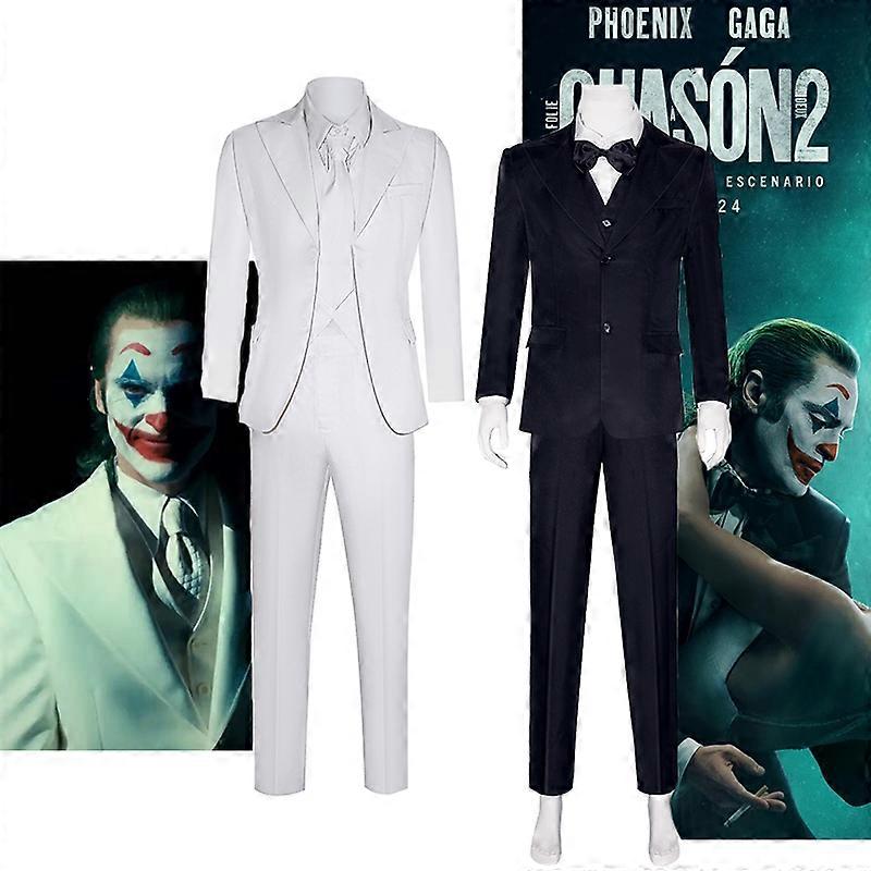 חליפה שחורה מסיבת מבוגרים תחפושת ליצן ליל כל הקדושים - ג'וקר לבן 2024 ארתור קוספליי לגברים