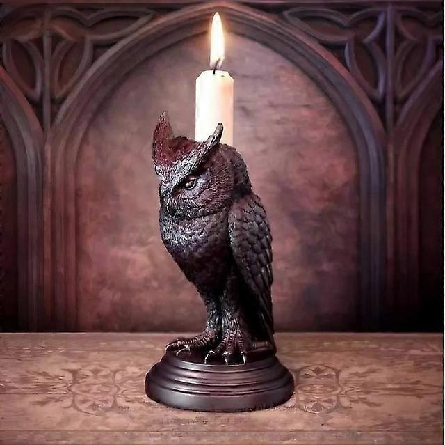 Owl Candle Holder Resin Crafts Halloween Atmosphere Decoration Gothic Crow Home Decoration