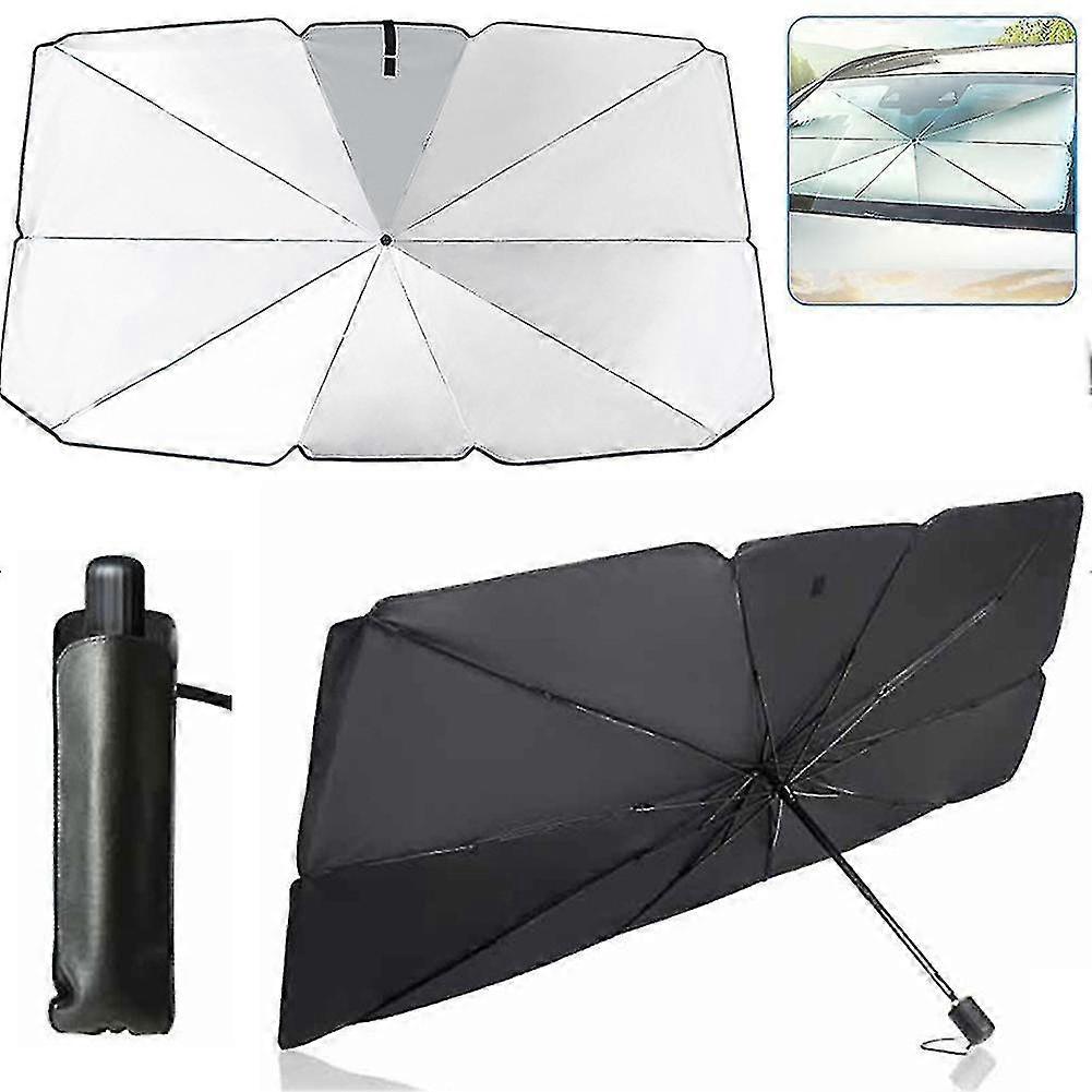 Car Sunshade Windshield Sun Shade, Titanium Silver Cloth Foldable Windshield Sun Shade Umbrella