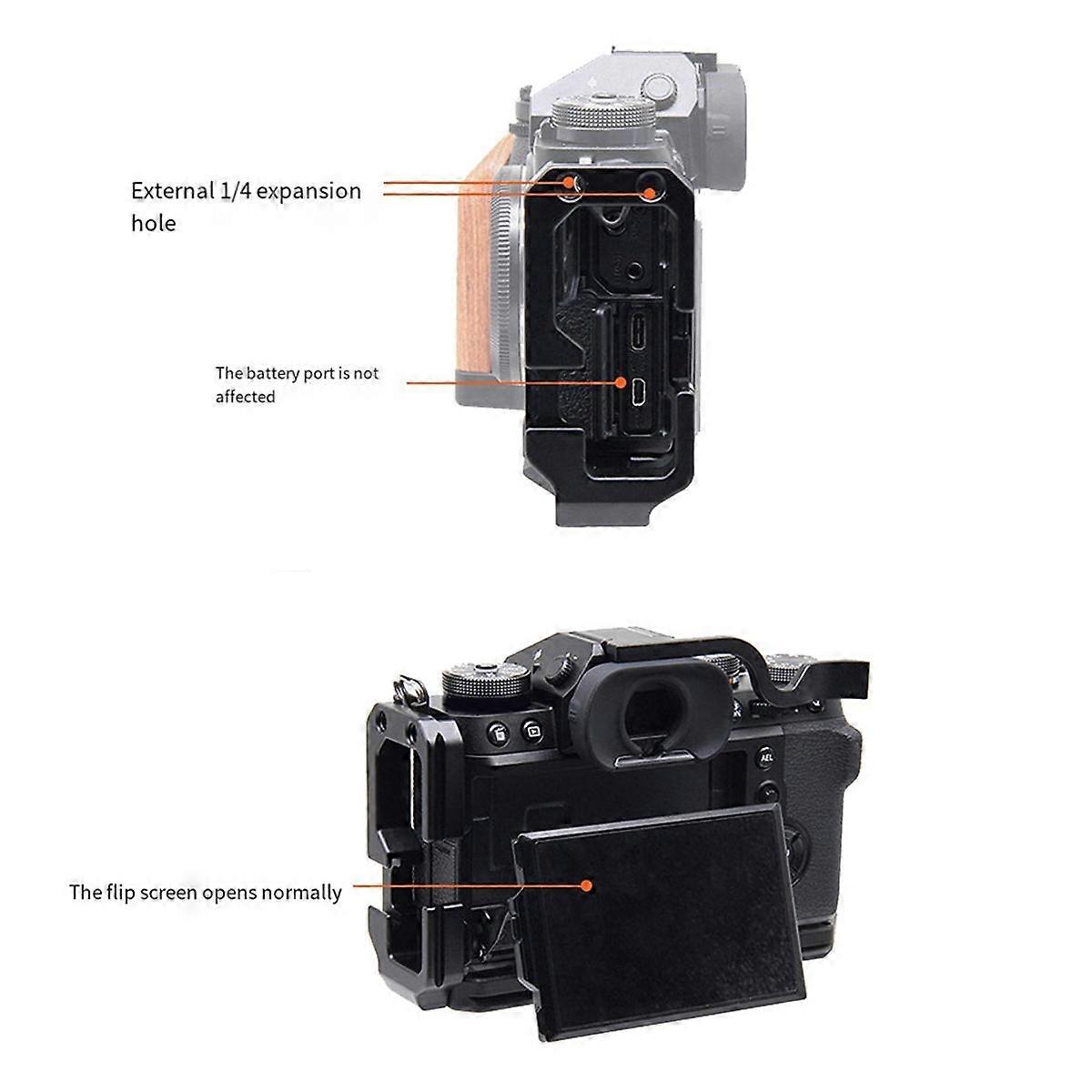 XT5 Adjustable Quick Release L Plate Bracket Holder Hand Grip for XT5 Digital Camera Black