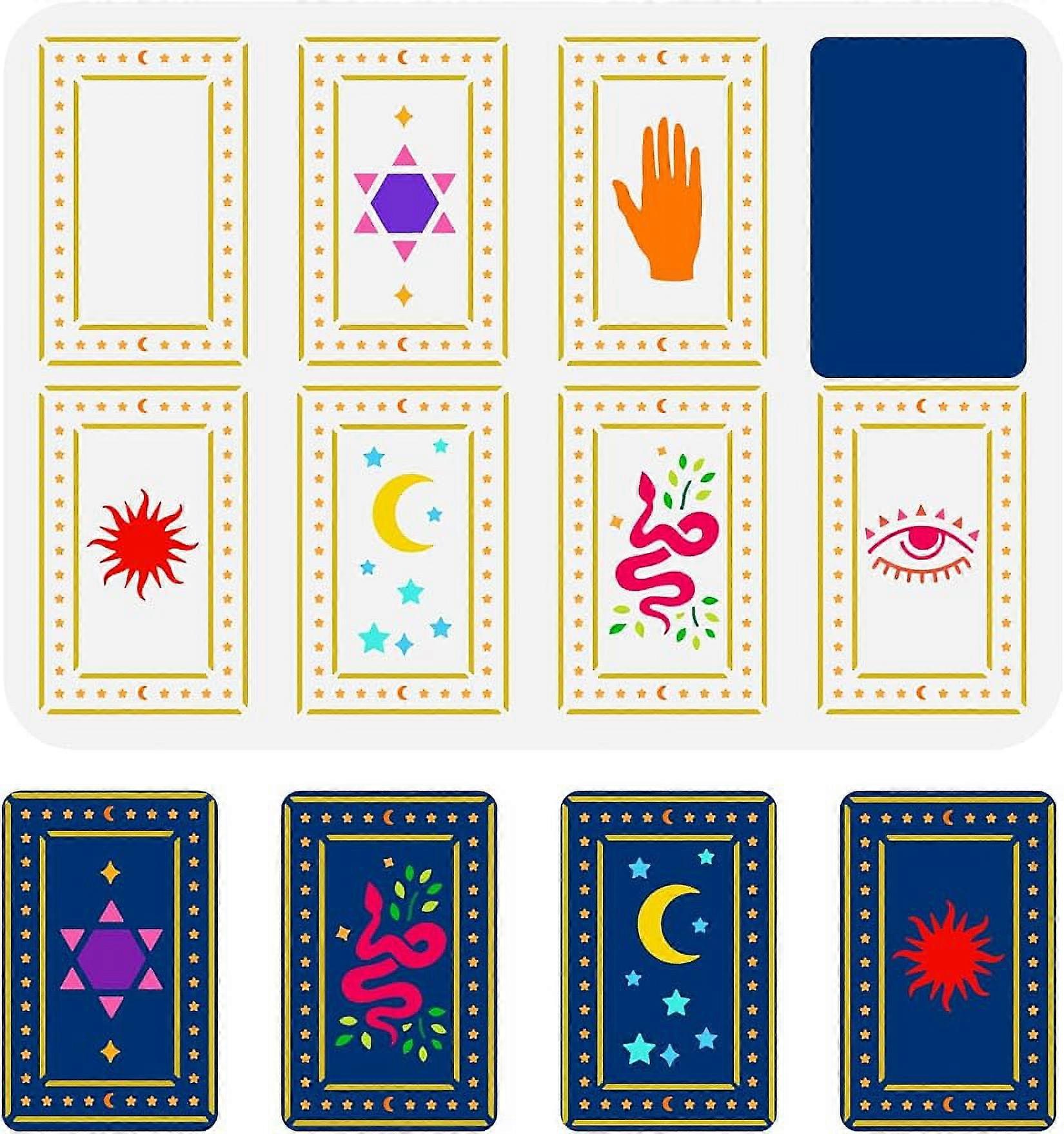 1pc Layered Tarot Painting Stencil DIY Tarot Painting Plastic Template Reusable Stencils for DIY Projects Crafts 11.7x8.3 inch