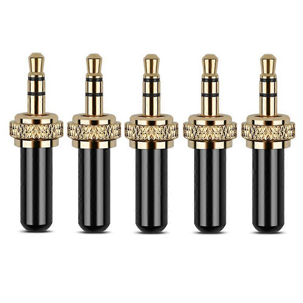 5Pcs 3.5mm Plugs Metal Connector Mini 3.5mm Screw Lock Stereo Jack Plug with M6 Internal Thread