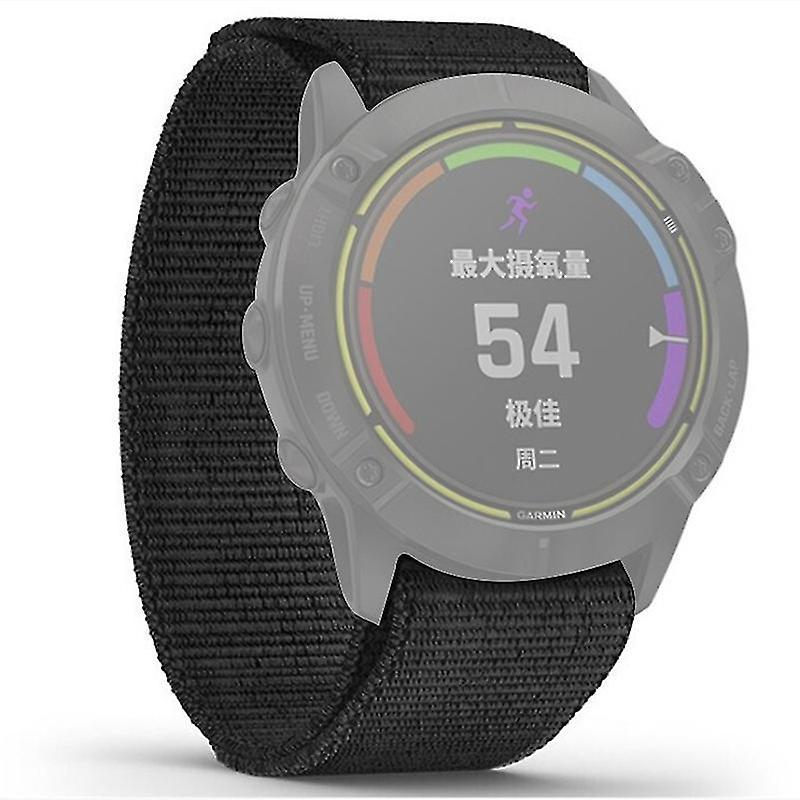 26mm Loop Fastener Nylon Watch Strap Wrist Band for Garmin Fenix 6X/Fenix 6X Pro/Fenix 5X Plus