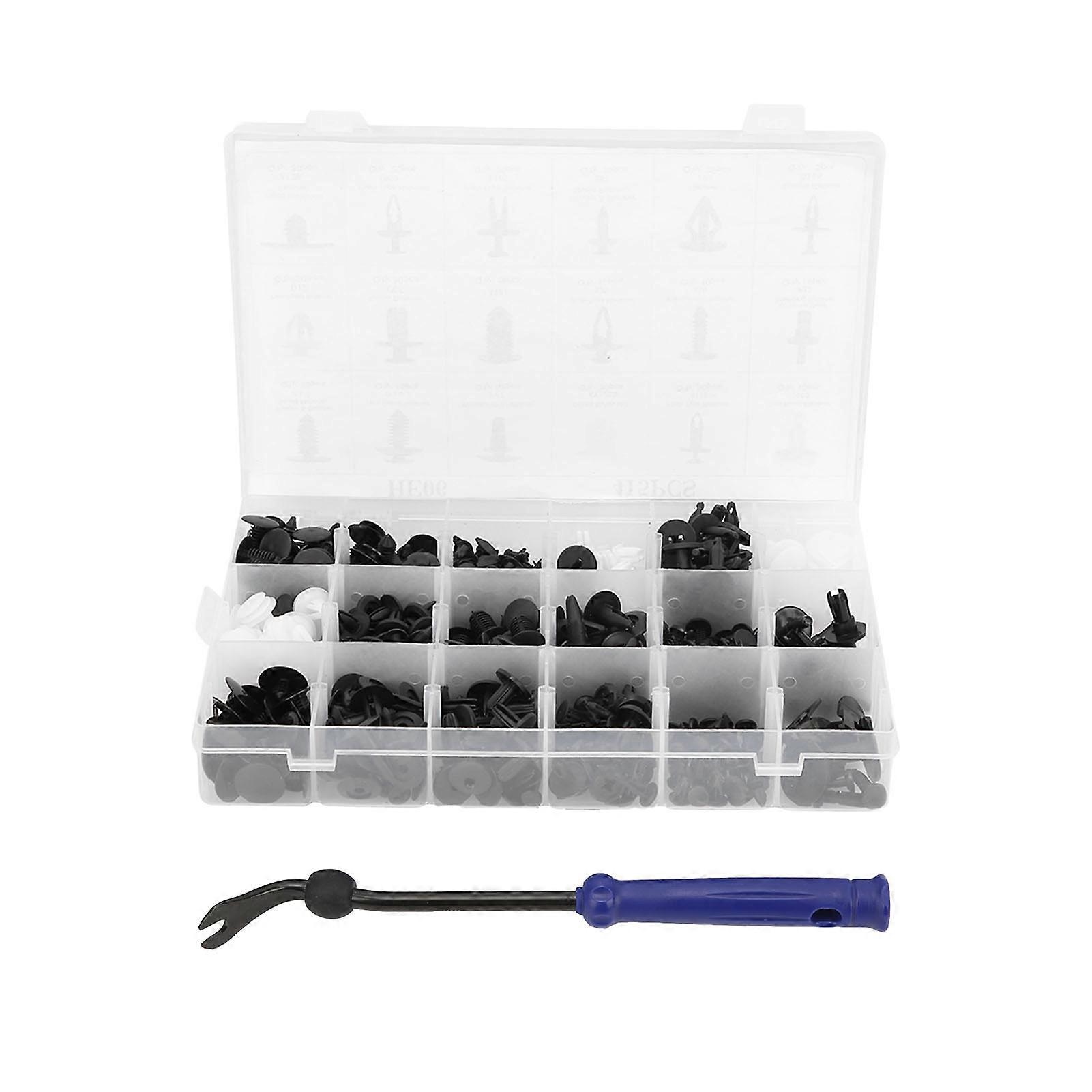 415pcs Rivets Fasteners Push Pin Clips 18 Size Assortment with Screwdriver Universal for Car Body Door Trim