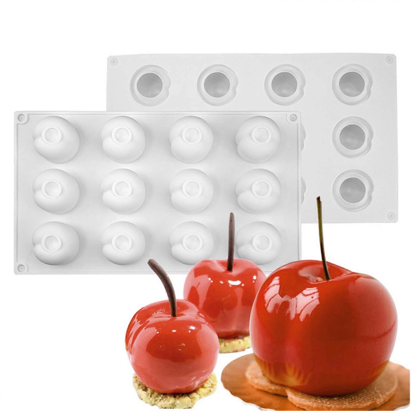 12/15 in a Row DIY Apple/Cherry Shape Cake Pan Wear Resistant and Easy to Release Tray for Making Meatloaf Cobbler Cake