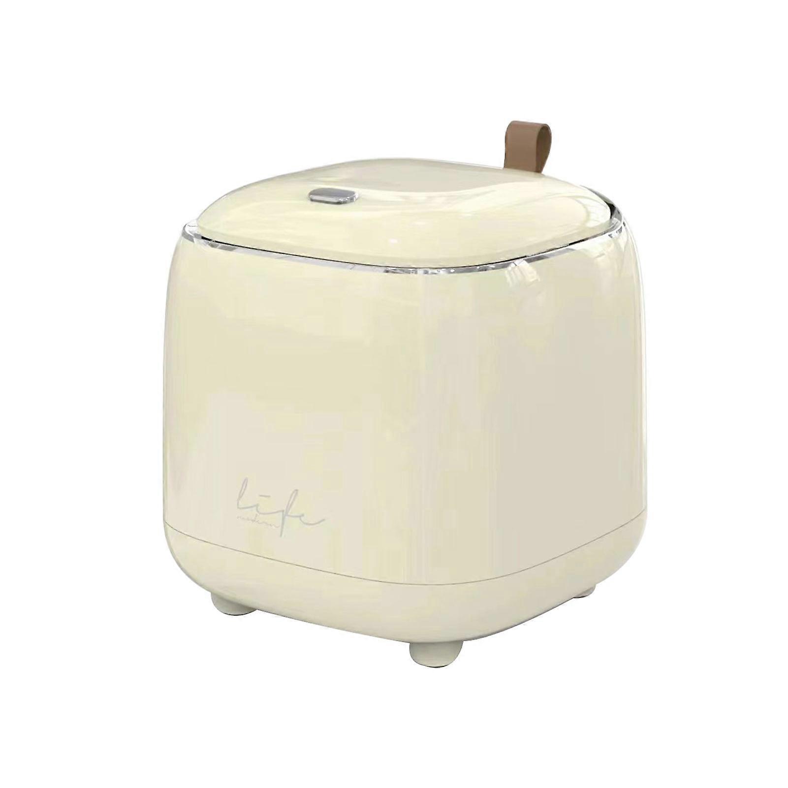 Desk Lidded Waste Baskets Double Wall Lidded Trash Bins for Kitchen Bathroom Bedroom