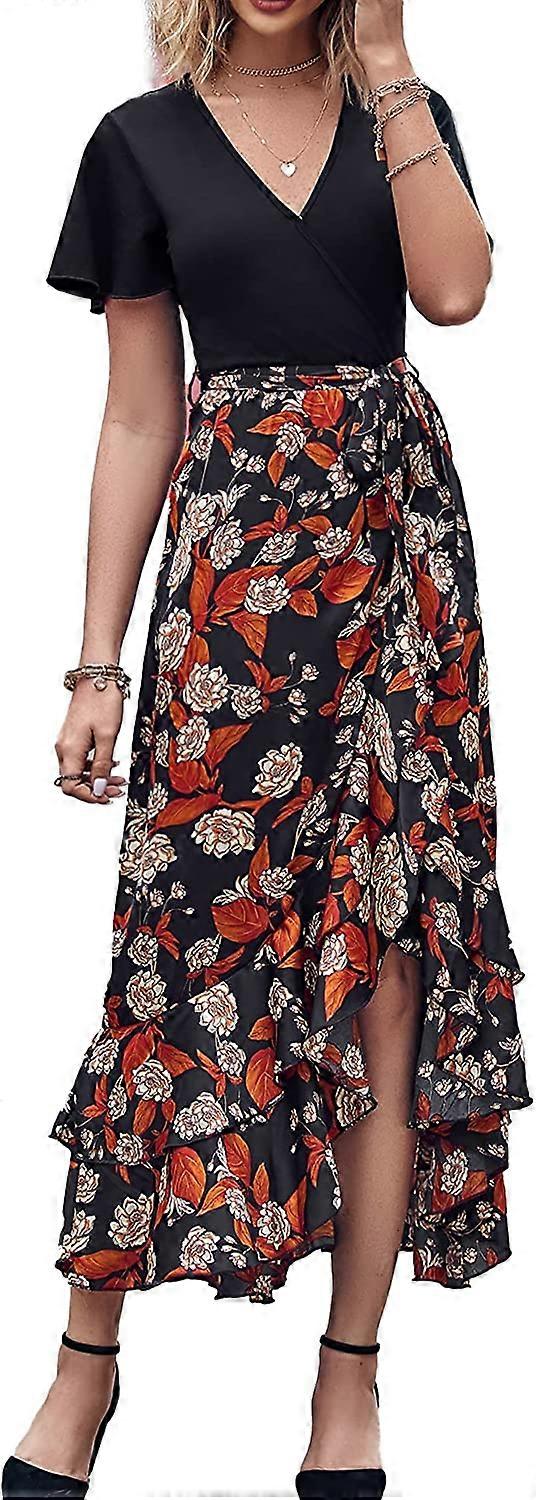 chinese dress ladies Flowing Maxi Dresses 2023 Summer Spaghetti Strap Floral Print Maxi Dress main image 0