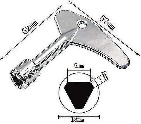 Triangle Key Control Cabinet Key Valve Meter Electric Control Cabinet Wrench Key For Panel Lock (silver) (2pcs)