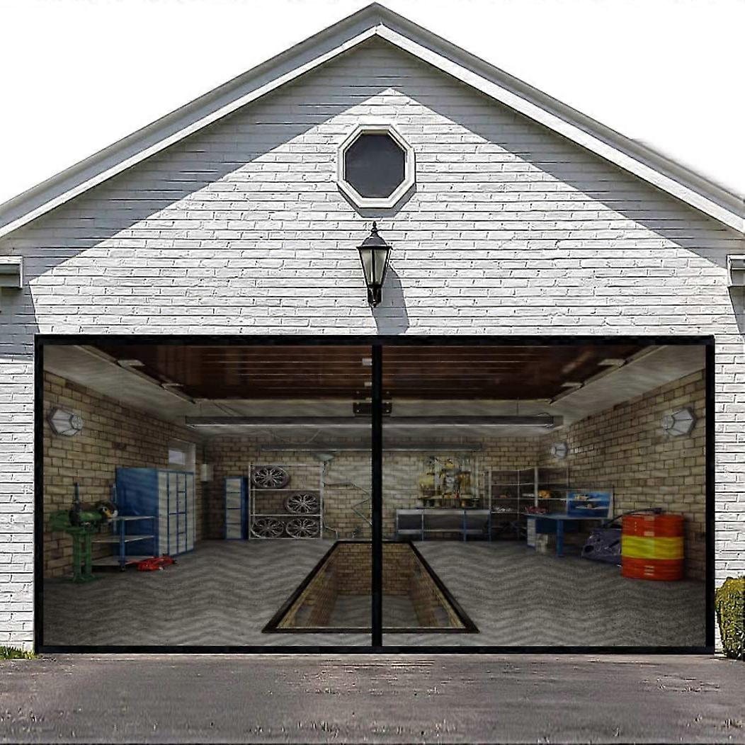 Garage Door Screen Retractable Protable Insect Net Patio Porch Privacy Curtain