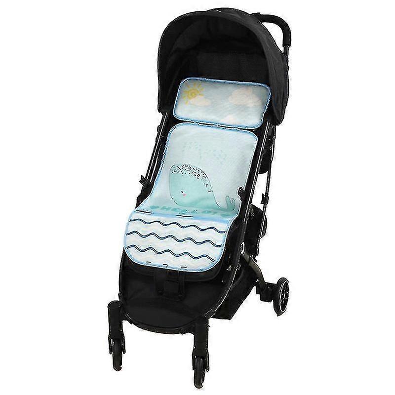 Summer Stroller Cooling Pad 3d Breathable Mesh Pushchair Mat Baby Pram Mattress Green Whale