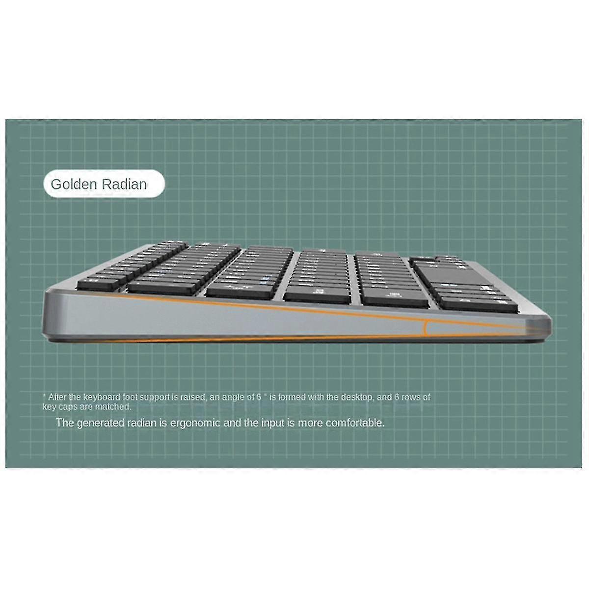 Kablosuz Klavye ve Fare Kiti Şarj Edilebilir 2.4g Mavi Diş Kombinasyon Tuşları Ios / android / windows Klavye Gümüş