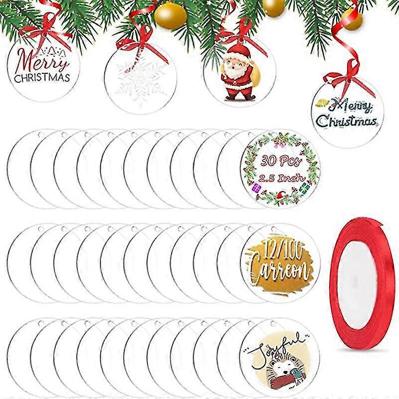 30pcs Acrylic Keychain 3 Inch Circle Blank With Hole Acrylic 0.080inch 1/12 Inch Thick For Acrylic