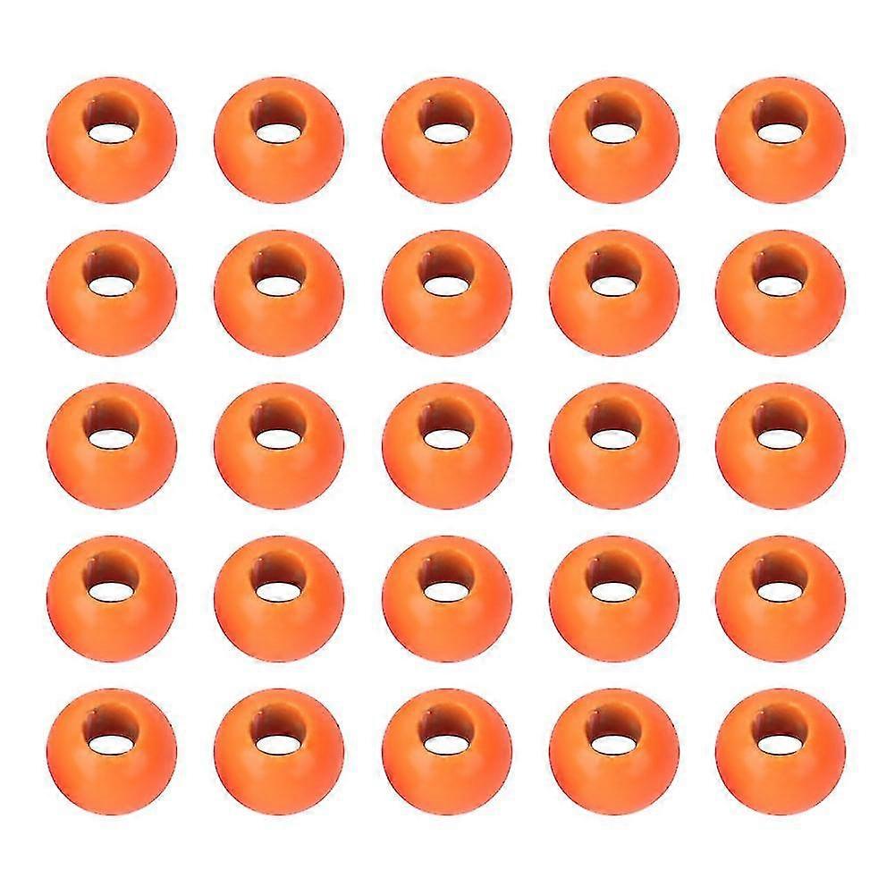 25 قطع يطير ربط سبائك التنغستن الخرز جولة حورية رئيس الكرة معالجة الصيد البرتقالي (3.8mm)