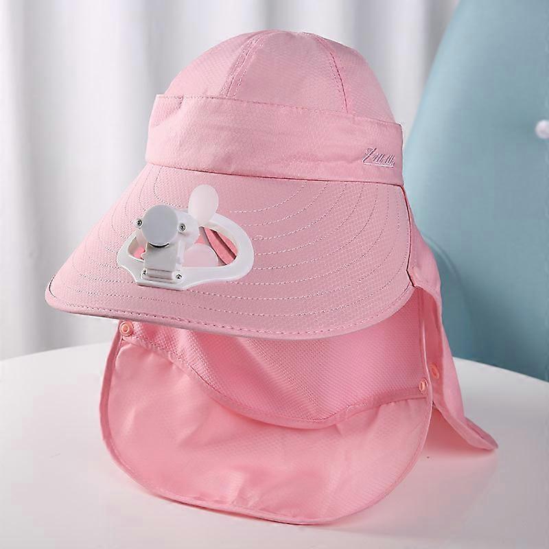 Protective belt fan cap usb charging sun hat grey