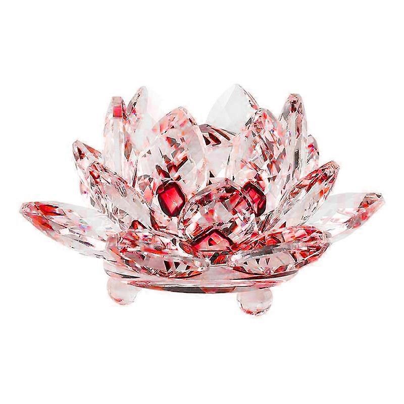 Artificial Quartz Crystal Lotus Flower Figurine Wedding Party Decor Souvenir