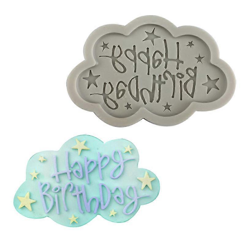 Dessert Fondant Mold Silicone Shape Mold Happy Birthday English Letters Mold for Cake
