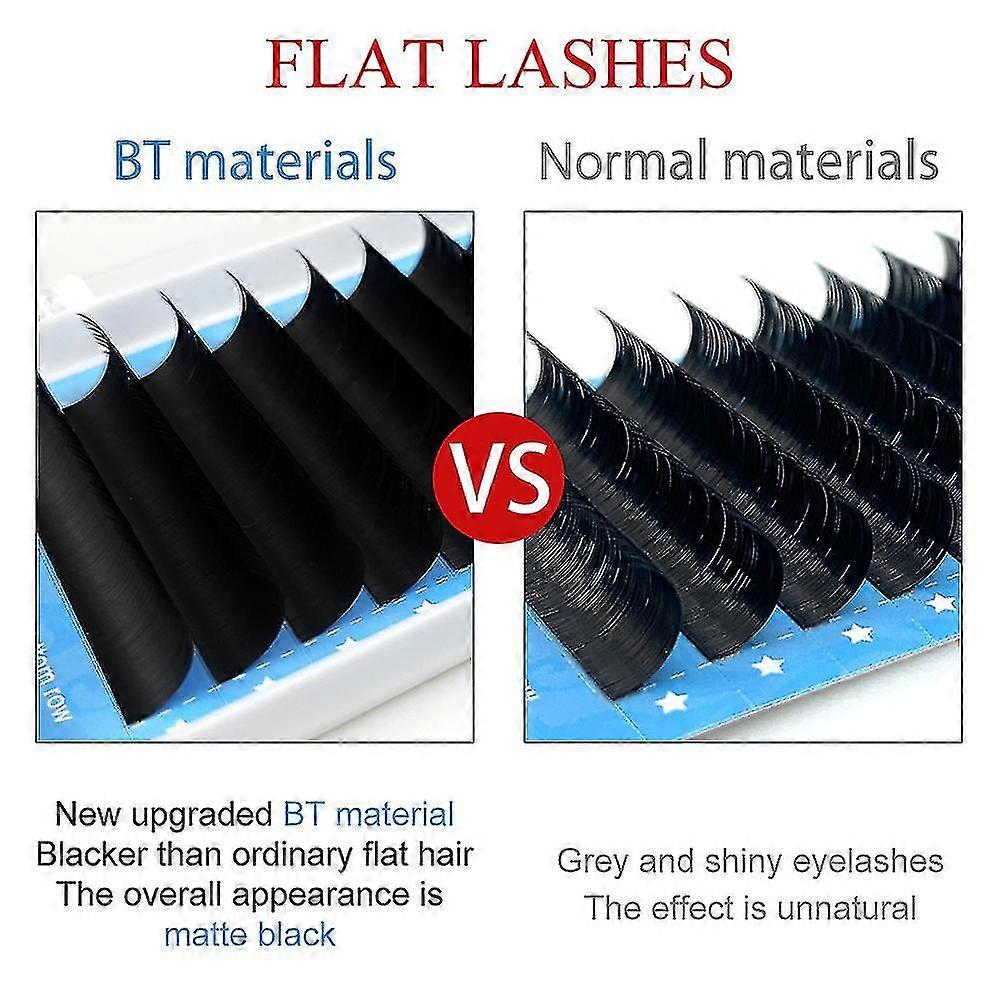 3pcs/lot New Style Ellipse Flat Eyelash Extensions Individual Handmade Mink 0.15 0.20 C D Curl Ellipse Flat Lash Tray Volume-size,color:c,0.15mm-8 9 1