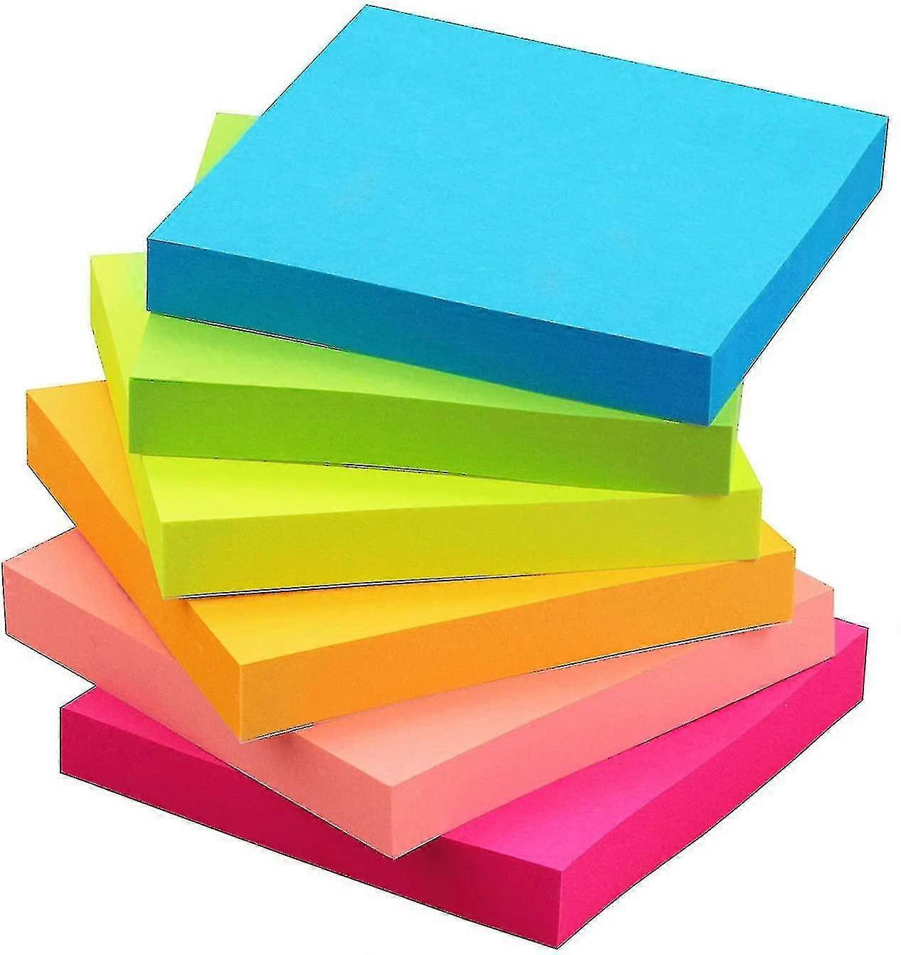 Sticky Notes 3x3 Self-stick Notes 6 Pads, 6 Pastel Color, 100 Sheets/pad