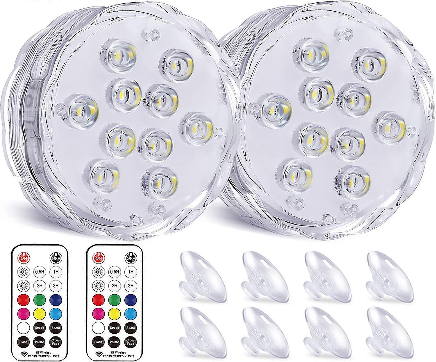 Luz submersível LED dupla impermeável com seis ventosas