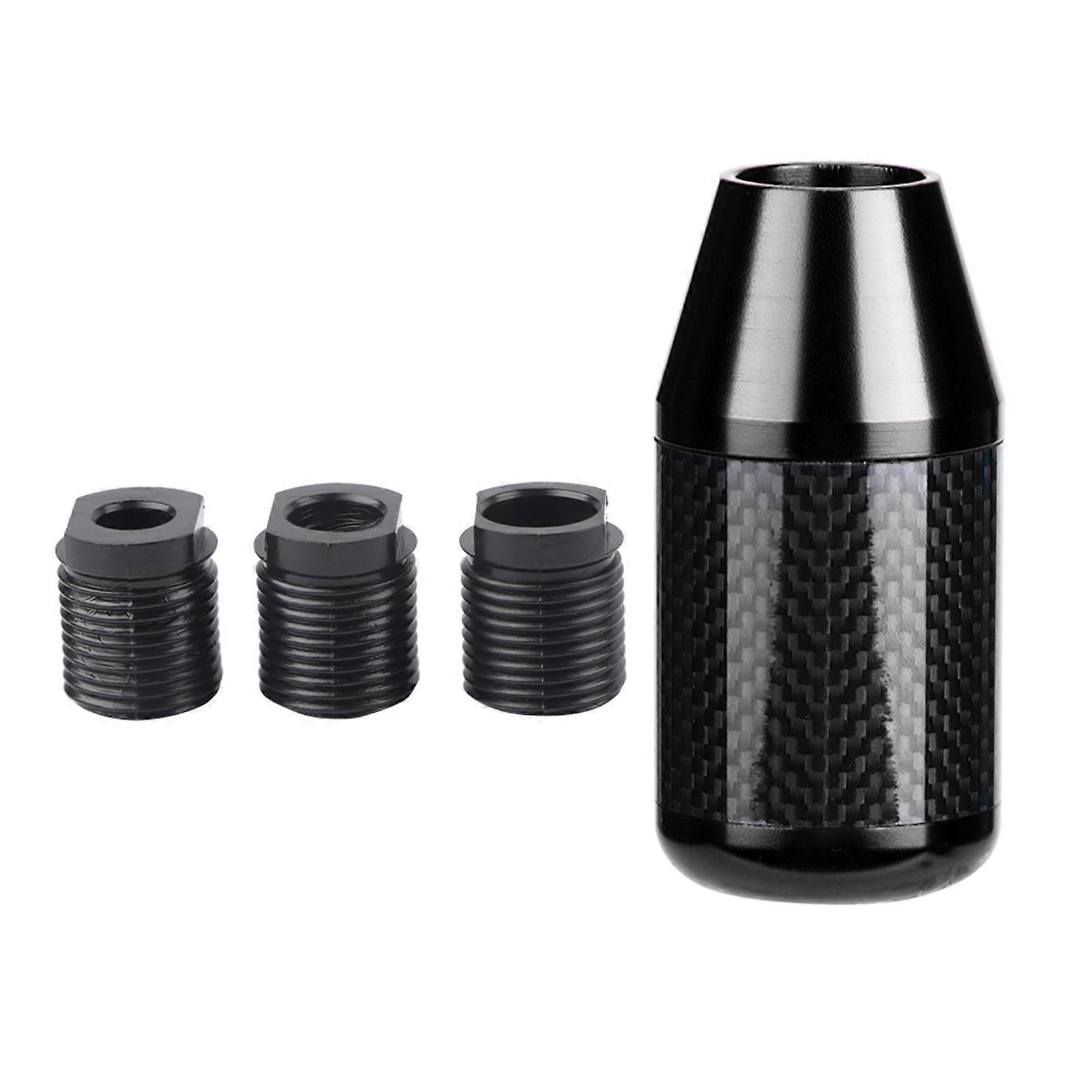 Universal Carbon Fiber Automatic Wave Stick Head Shift Knob Modification Accessory(Black)